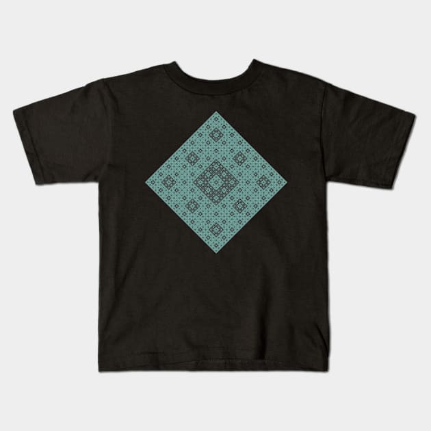 sierpinski diamond pattern - eucalypt mist Kids T-Shirt by BrownWoodRobot